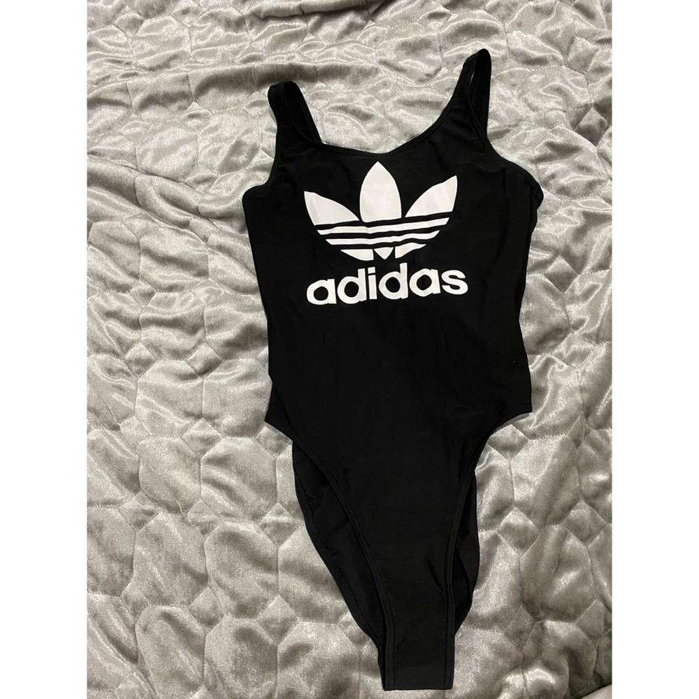 Adidas black one piece bathing suit